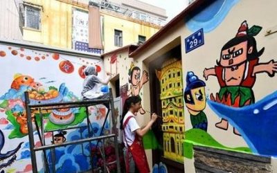 “海峽組合”共展宏“塗” 打造僑鄉文化新地標 “海峽組合”共展宏“塗” 打造僑鄉文化新地標