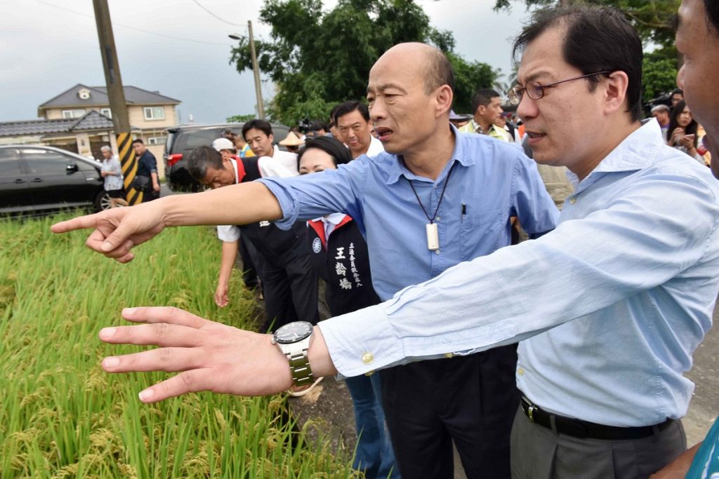 韓國瑜視察美濃地區水稻倒伏農損　指示全力協助降低農友損失