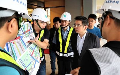 市代會前路面下陷　江聰淵市長關切施工進度