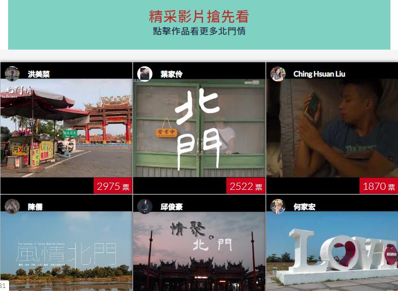 最牽絆內心北門情～「這 北門情」39微電影作品　雲管處網路票選開始囉！