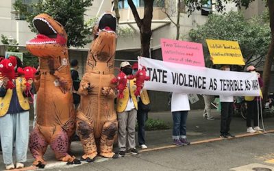 兩公約國際審查登場 民團場外抗議:行政權暴力和戰爭一樣可怕 兩公約國際審查登場 民團場外抗議:行政權暴力和戰爭一樣可怕