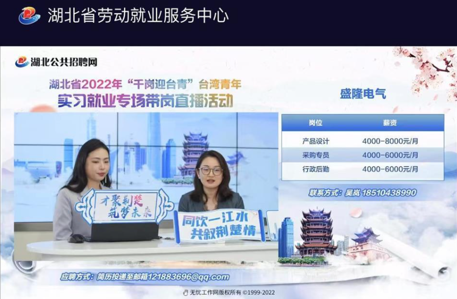 千崗迎臺青　湖北2000餘個崗位助力臺青就業實習