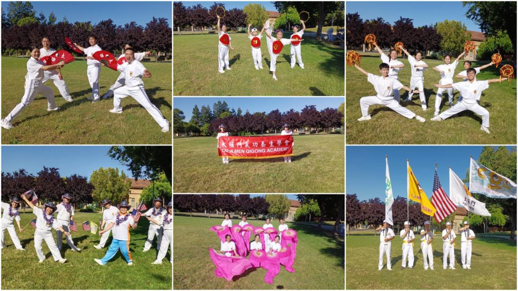 ▲太極門弟子準備了多元的氣功武術文化展演，慶祝美國國慶！（記者李欣翻攝）